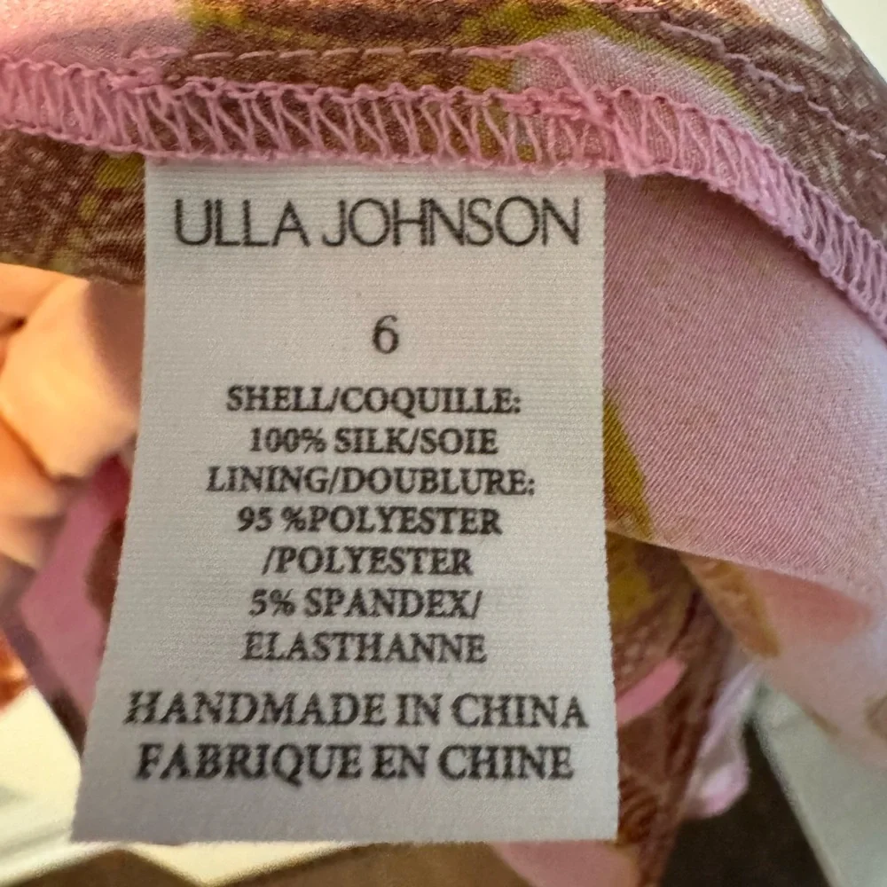 Ulla Johnson Amaia Pleated Pink Floral Silk Skirt | Size 6